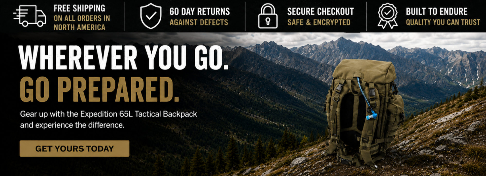Expedition 65 Liter Military Survival Tactical Backpack
